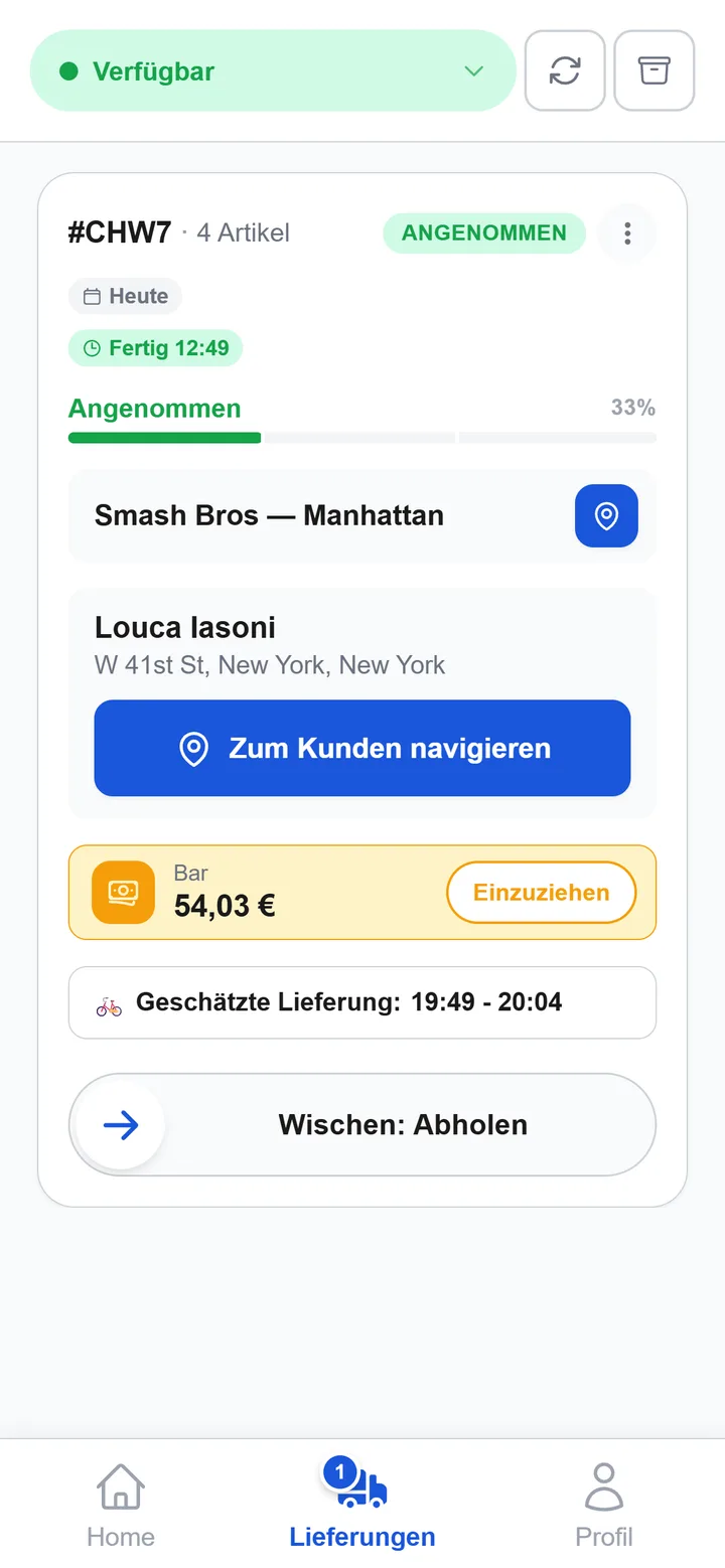 XPRIO Fahrer-App: GPS-Tracking in Echtzeit