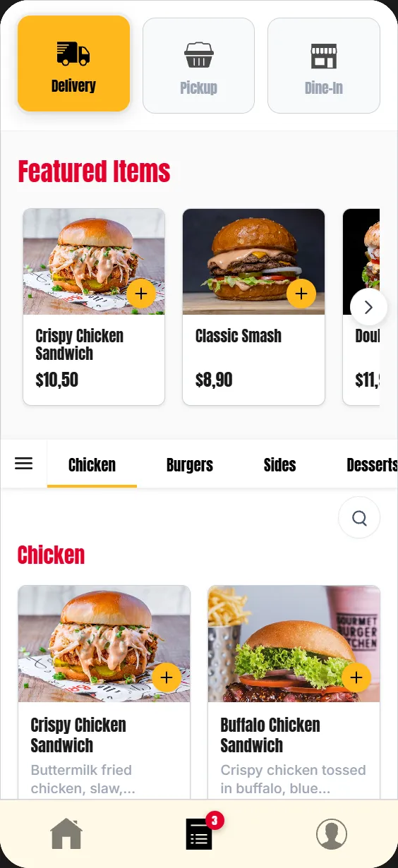 Aperçu de l'app mobile cliente : thème Smash Bros