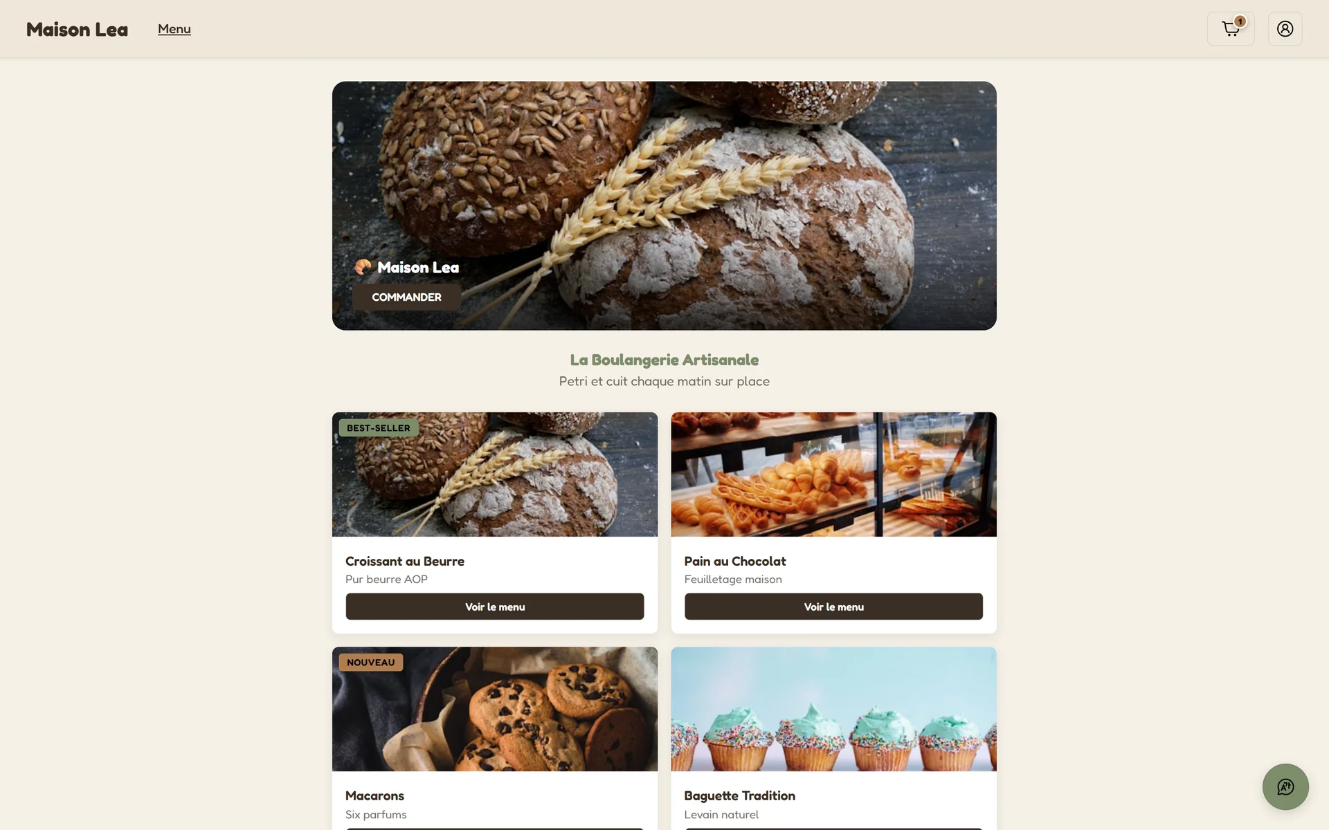 Aperçu du site web client : thème Maison Léa
